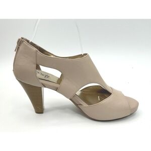 EuroSoft by Sofft Womens Nude Leather Cut Out Open Toe Heel Sandals Beige 8